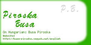 piroska busa business card